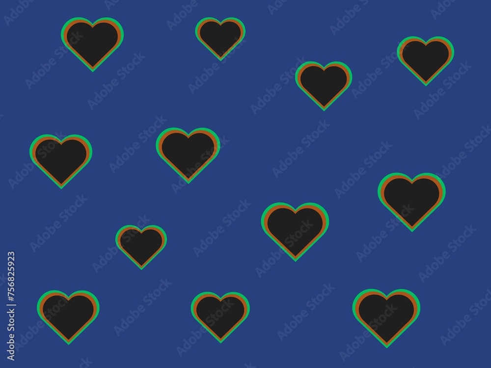 pattern with hearts with a blue background pattern with hearts with a blue background