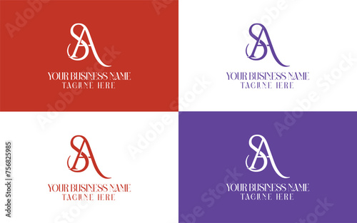 Luxury Elegant SA monogram logo design icon full editable vector template