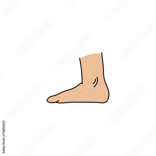 Cartoon man or woman feet gesture