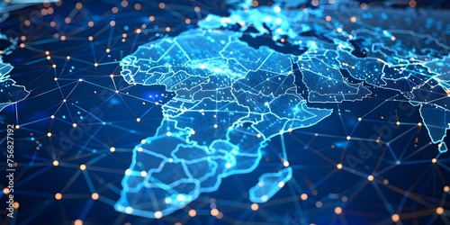 Charting Africa's Digital Connectivity: Navigating the High-Speed Data Network. Concept Africa, Digital Connectivity, High-Speed Data Network, Technology, Connectivity