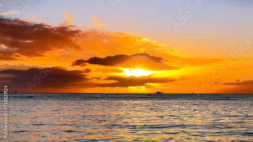 Hawaiian Sunset in O'ahu. 