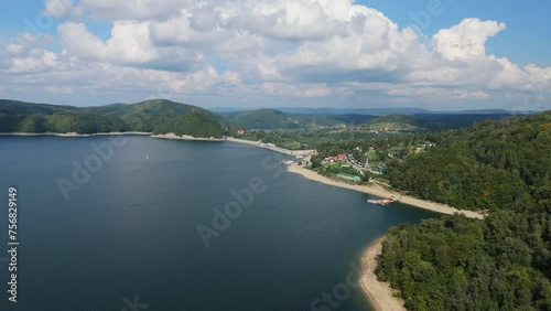 Wallpaper Mural Beautiful Landscape Dam Lake Solina Mountains Bieszczady Aerial View Poland Torontodigital.ca