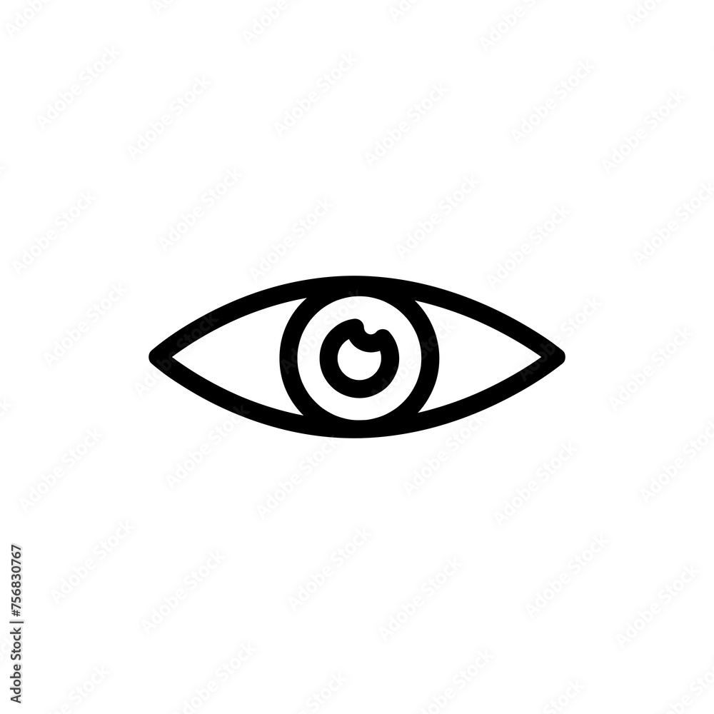 Eye Vector icon simple flat illustration on white background..eps Eye Vector icon simple flat illustration on white background..eps