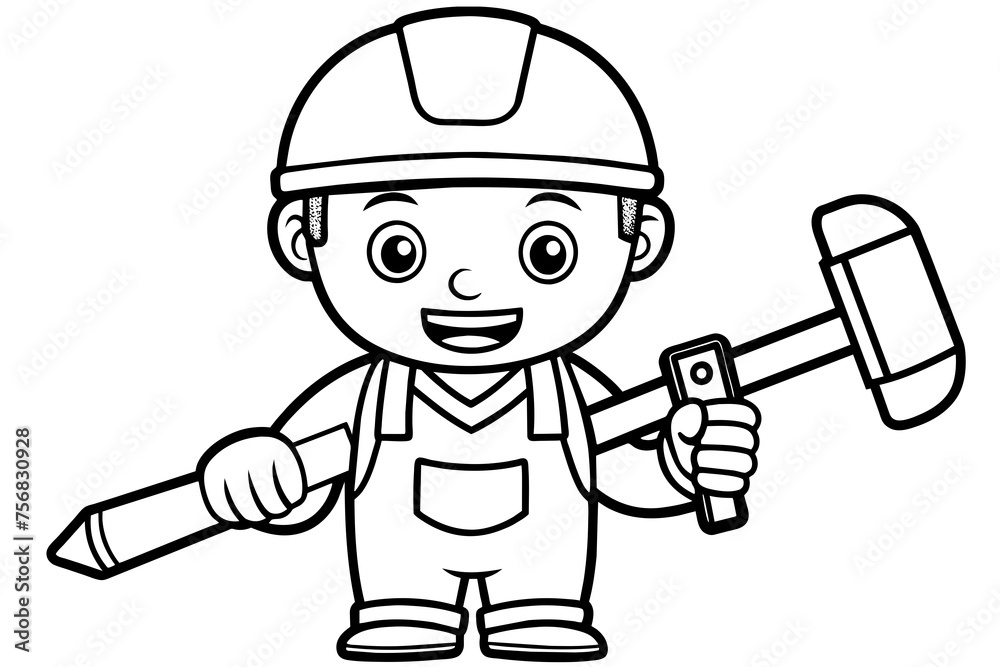 Illustration of repairman