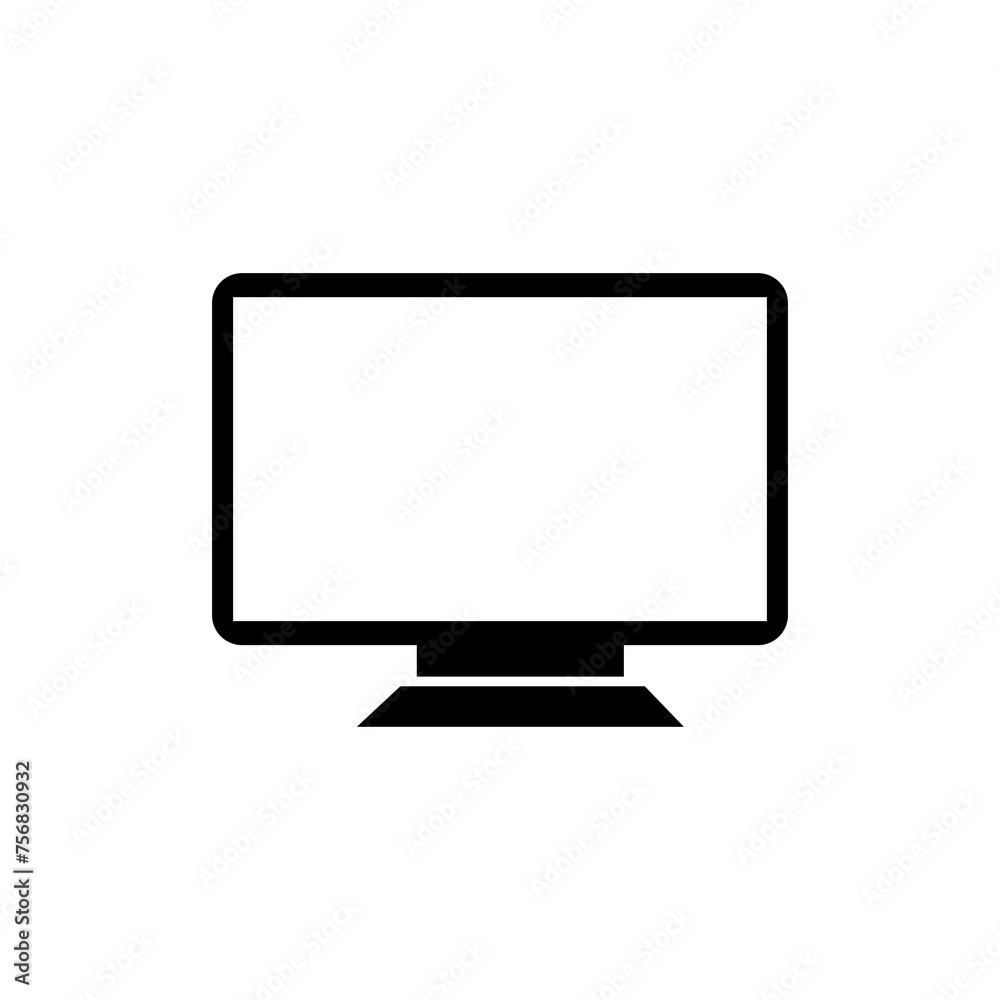 Monitor Vector icon simple flat illustration on white background..eps Monitor Vector icon simple flat illustration on white background..eps