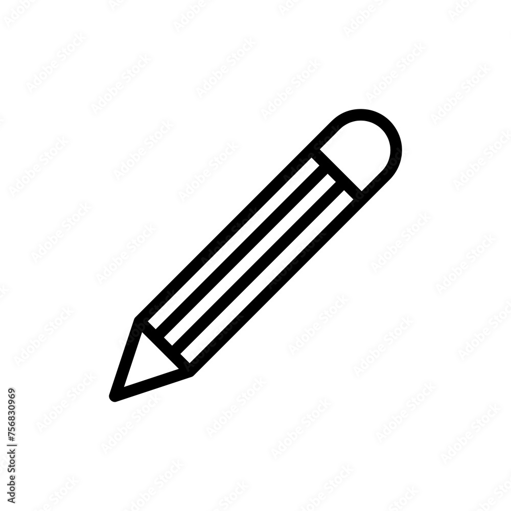 pensil Vector icon simple flat liner illustration on white background..eps pensil Vector icon simple flat liner illustration on white background..eps