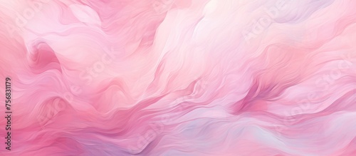 A detailed shot of a colorful abstract background featuring shades of pink, purple, and violet resembling petals, clouds, and plants in a mesmerizing pattern