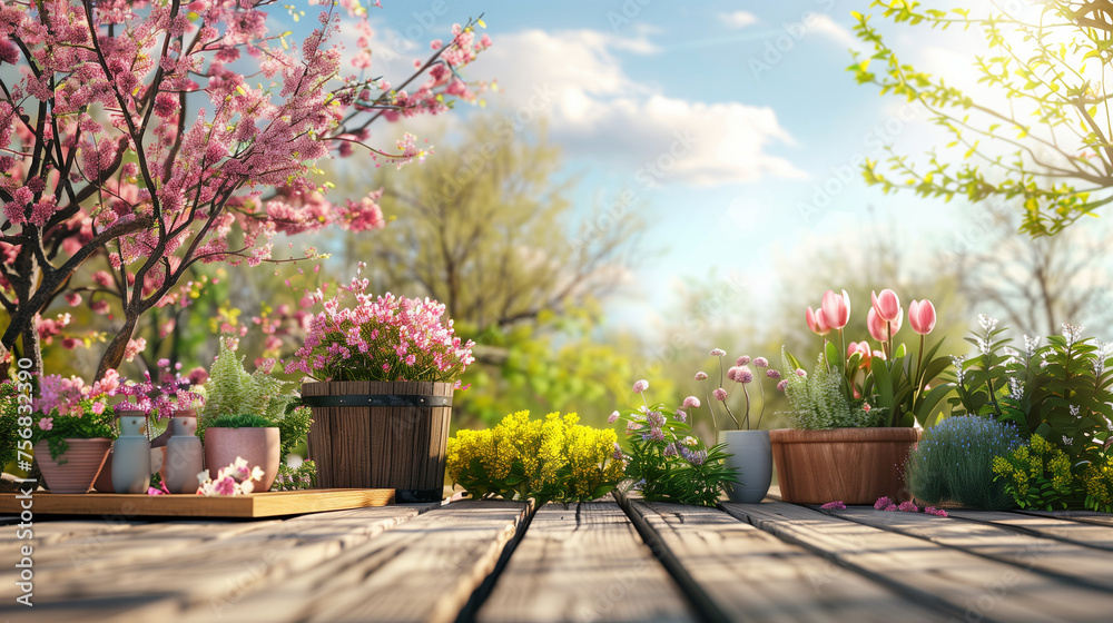 spring flowers in the garden. Spring Break Cleaning DIY landscaping concept spring flowers in the garden. Spring Break Cleaning DIY landscaping concept