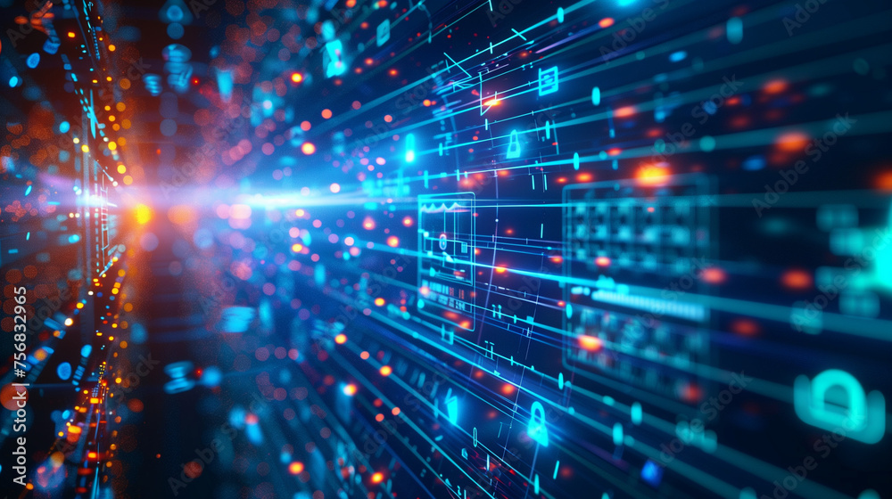 Digital technology, big data, internet network connection, futuristic innovation technology background, AI, Artificial intelligence, screen with data Digital technology, big data, internet network connection, futuristic innovation technology background, AI, Artificial intelligence, screen with data