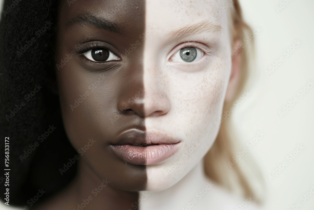 Woman skin beauty treatment concept for white skin black etenias Woman skin beauty treatment concept for white skin black etenias