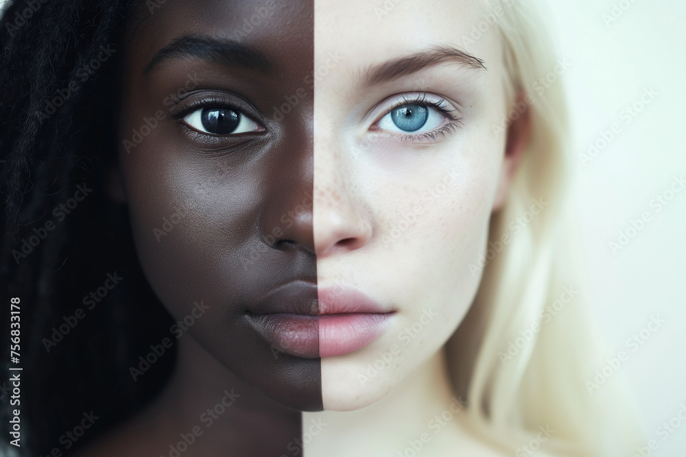 Woman skin beauty treatment concept for white skin black etenias Woman skin beauty treatment concept for white skin black etenias