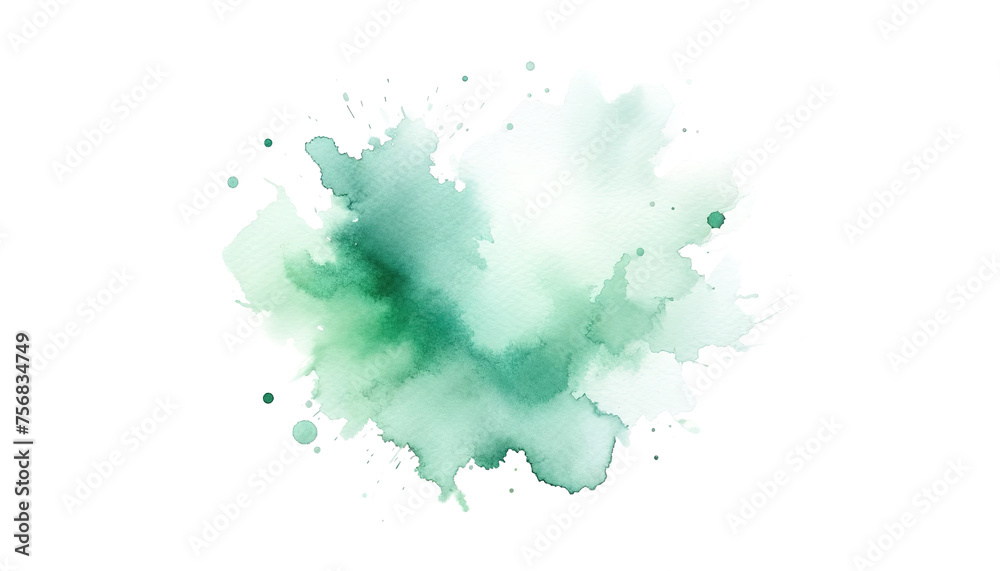 Obraz premium green watercolor stain 