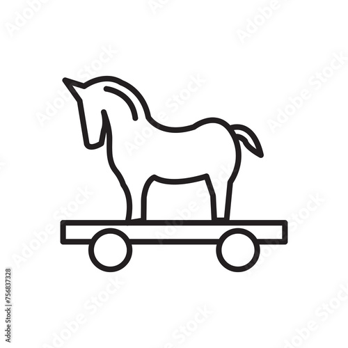 Trojan horse virus icon.  trojan horse virus liner illustration on white background..eps