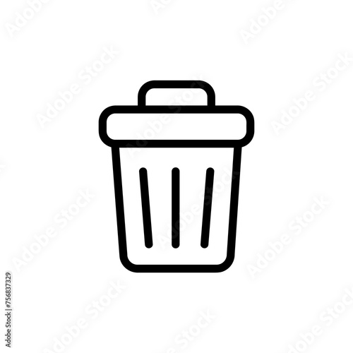 trash bin vector glyph flat liner illustration on white background..eps