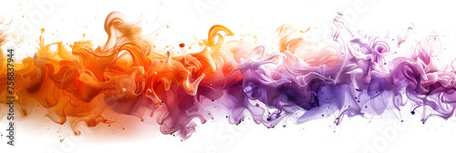 Whimsical yellow and purple color explosions bursting with energy on white canvas.