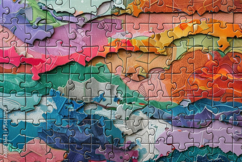 Colourful puzzle textures - Generative AI