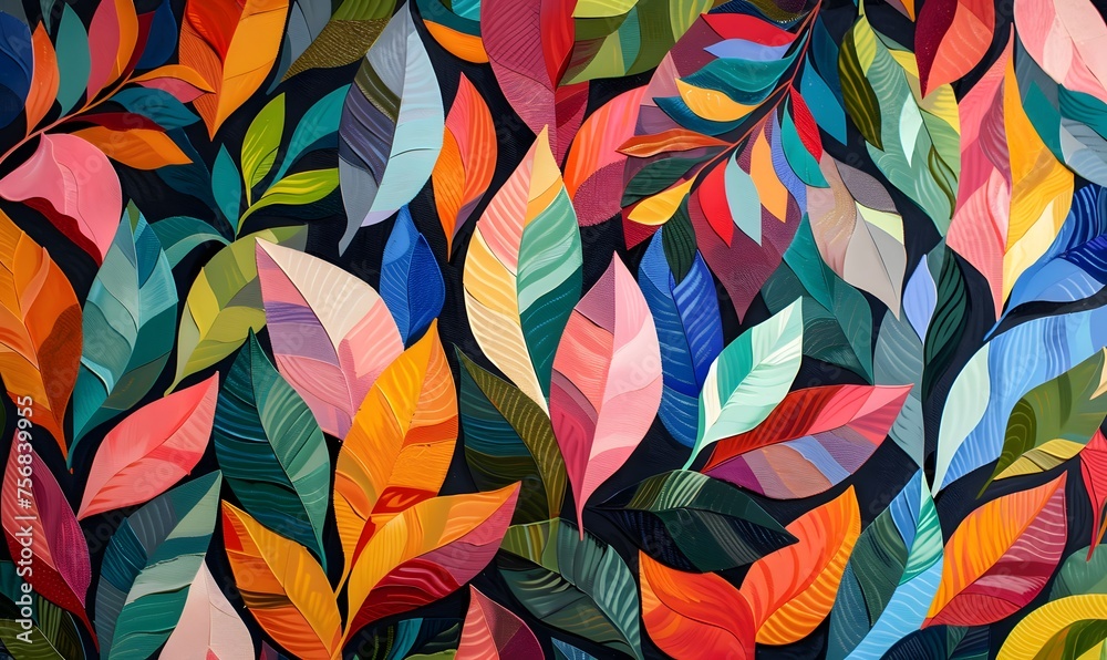colorful leaves print for backgrounds and wallpapers,