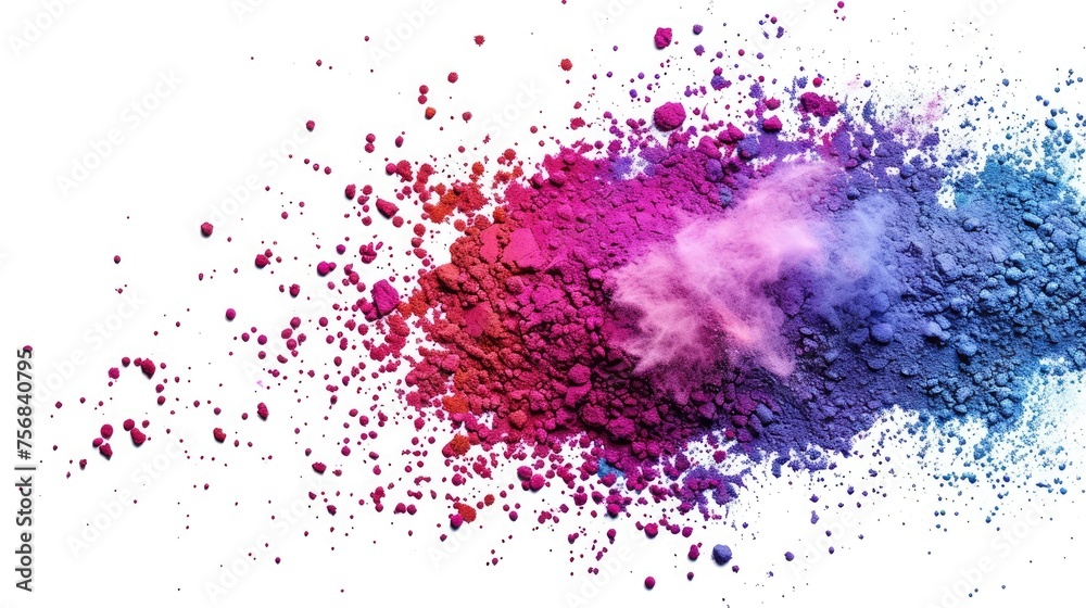 Portrait of holi color powder for holi festival fun. Isolated on the white background