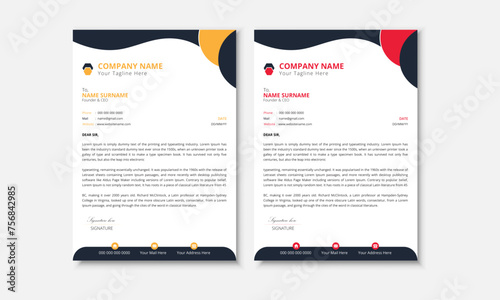Modern Clean and professional corporate letterhead template design for your project, vector design. Business letterhead document with company logo & icon. 