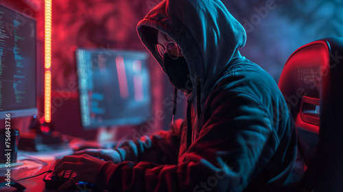 Person Hacking on a Computer, Data Breach