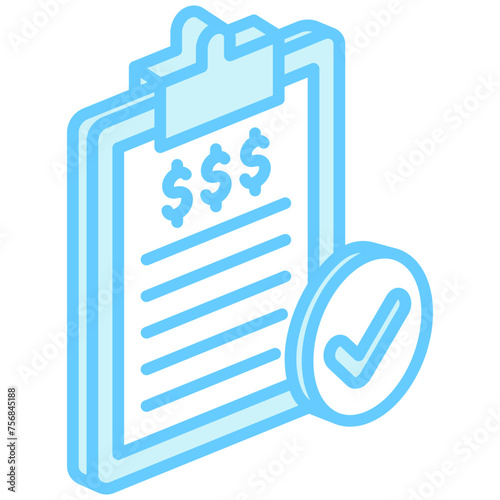 Check Mark blue color icon, related to market and economy theme. use for modern concept, UI or UX kit, app, and web development,