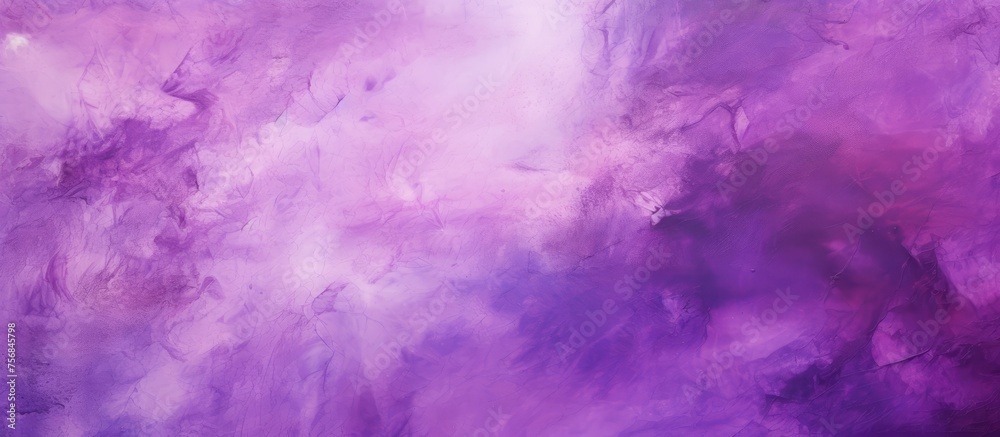 A vibrant purple background filled with swirling clouds of magenta, violet, and electric blue. The sky is alive with shades of pink and cumulus formations, creating a mesmerizing piece of art
