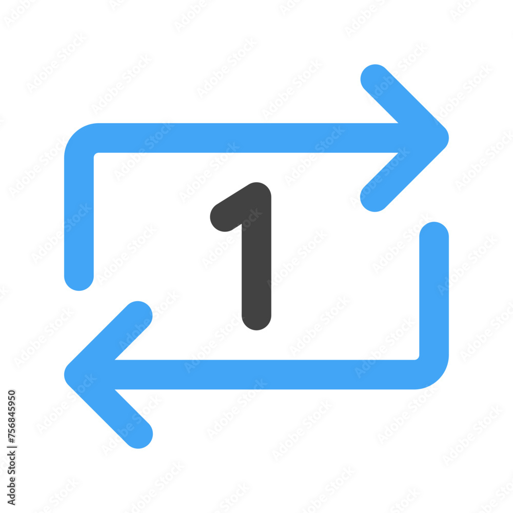 repeat once Flat icon