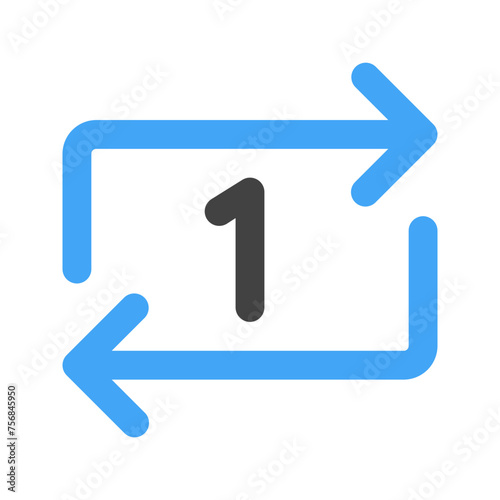 repeat once Flat icon