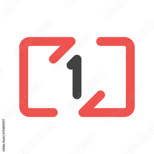 repeat once Flat icon