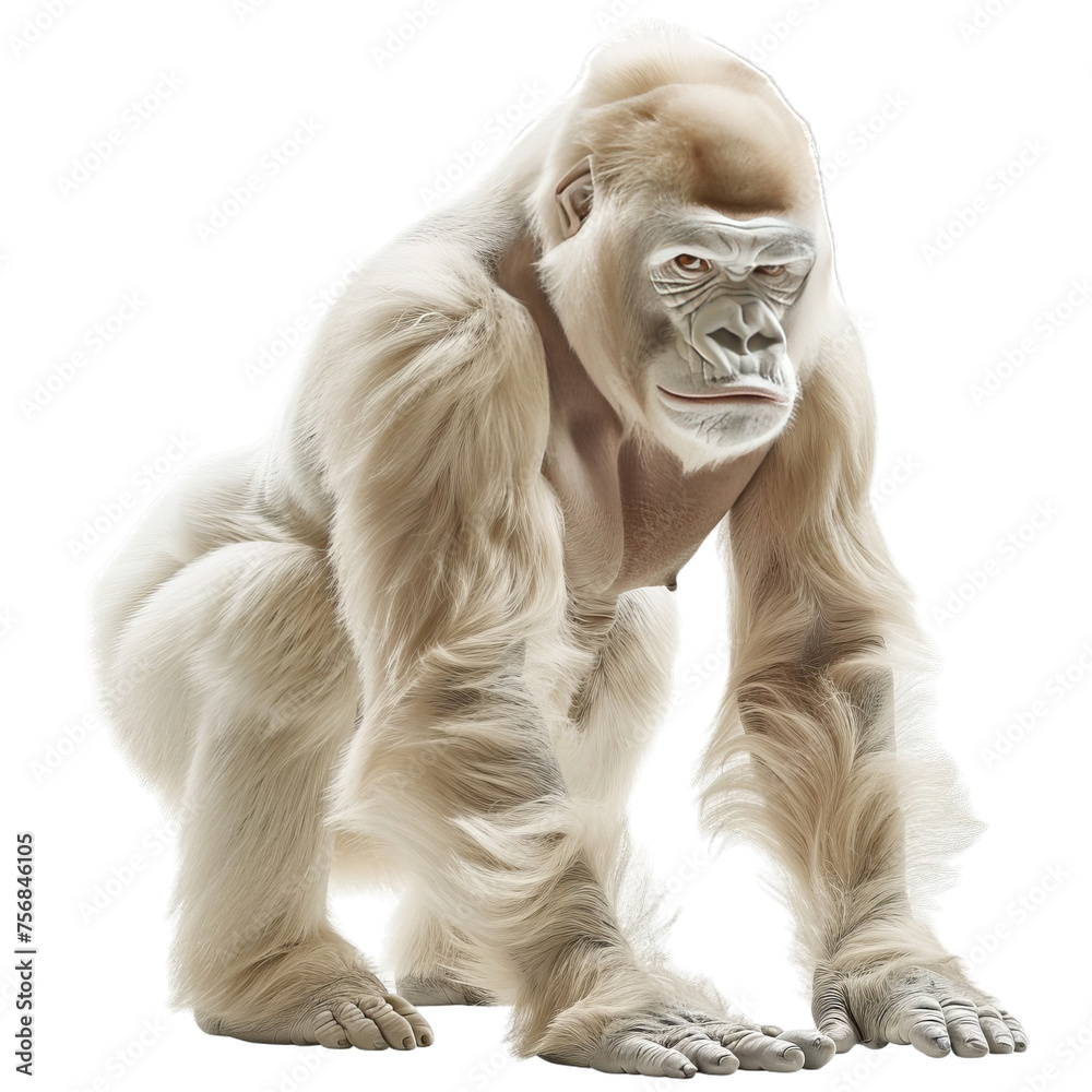 Fototapeta premium Albino Gorilla Isolated