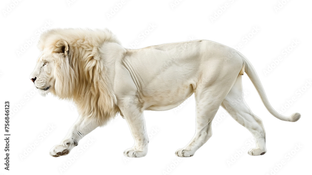 Fototapeta premium Albino Lion Isolated