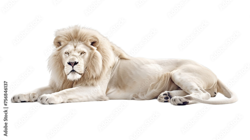 Obraz premium Albino Lion Isolated