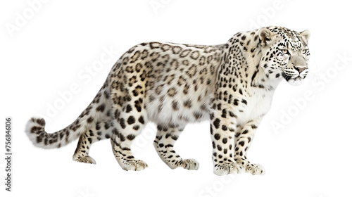 Fotografie Leopard White Albino Isolated