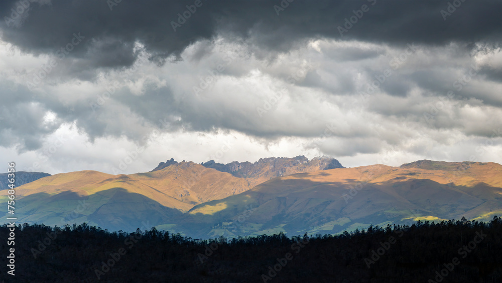cordillera of the Andes on the edge of the Cayambe-Coca Ecological Reserve. This mountain has several peaks of incomparable beauty cordillera of the Andes on the edge of the Cayambe-Coca Ecological Reserve. This mountain has several peaks of incomparable beauty