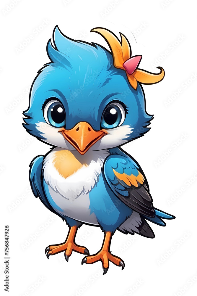 Fototapeta premium A Cute Blue Bird Transparent Background