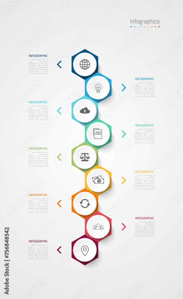 Infographic 9 options design elements for your business data. Vector Illustration. Infographic 9 options design elements for your business data. Vector Illustration.