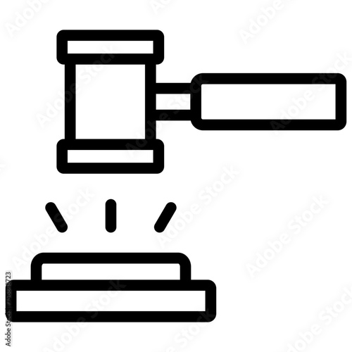 auction icon illustration design with outline