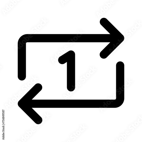repeat once Line icon