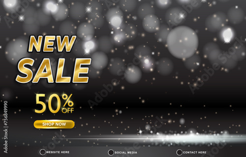 new sale dscount template banner with blank space for product sale with abstract gradient black and white background design