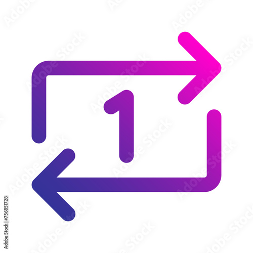 repeat once Gradient icon