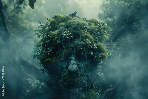 Spirit of the forest. Old scary wood goblin. Skogen, Lesovoy. Scandinavian or slavic mythology creature