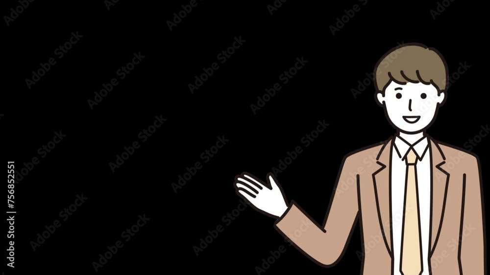 笑顔で話す男性 透過アニメーション 笑顔で話す男性 透過アニメーション