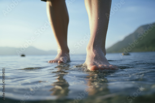 足, 足元, 裸足, 素足, 水, 水に浸った足, Foot, feet, barefoot, water, submerged foot © design