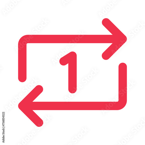repeat once Outline color icon