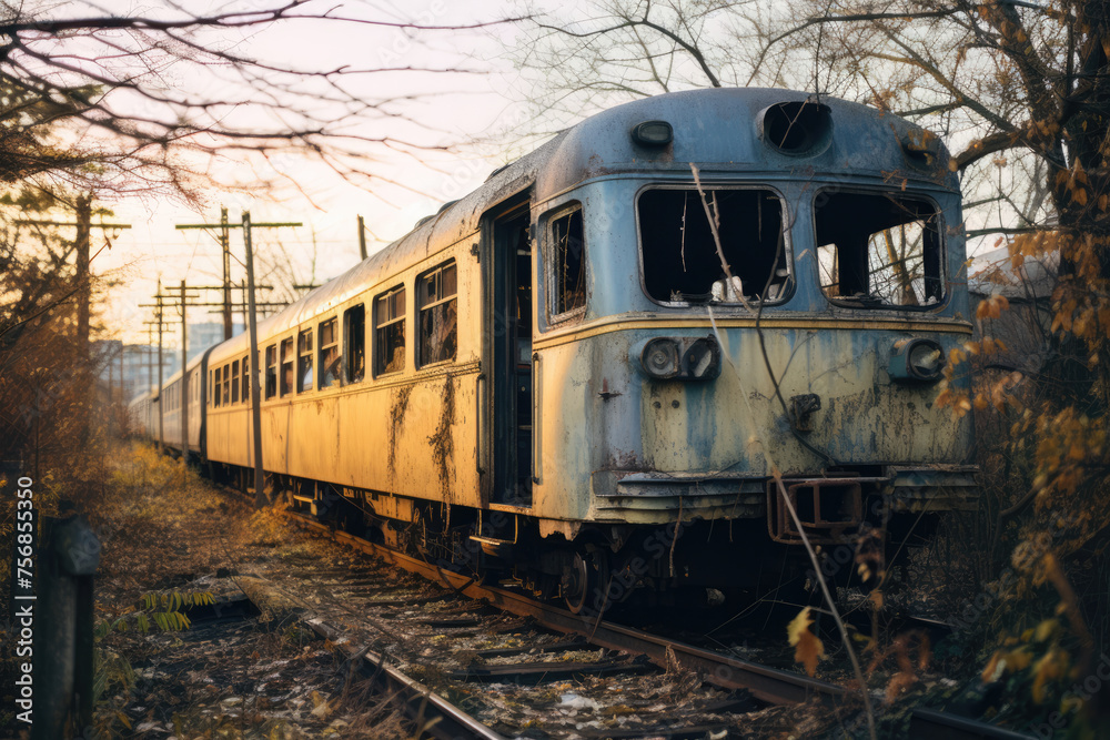 電車, 壊れた, 線路, 乗り物, 廃棄, Train, Broken, Railroad Tracks, Vehicle, Disposal 電車, 壊れた, 線路, 乗り物, 廃棄, Train, Broken, Railroad Tracks, Vehicle, Disposal