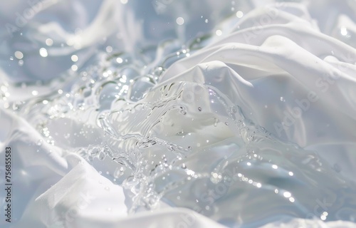 The gentle caress of water on a white shirt evoking the essence of a fresh wash