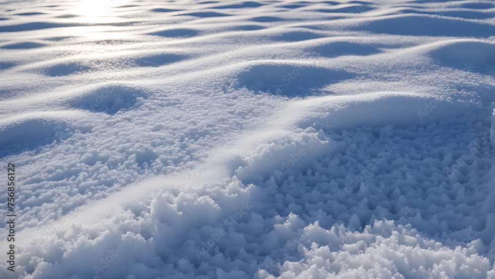 Sunlight casting soft shadows over a textured landscape of pristine snow. Sunlight casting soft shadows over a textured landscape of pristine snow.