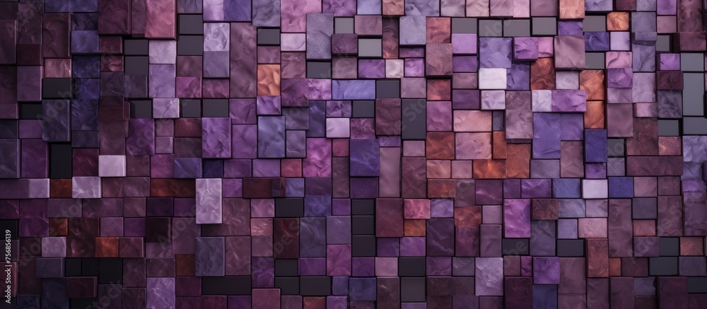 Brown Tile Material, Purple Pattern Exterior, Black Marble Wall, Decoration Wall, Violet Natural Material, Mauve Mosaic Material, Design Backdrop, Construction Splash.