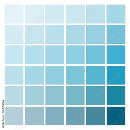 Gradient Shades of Blue Color Palette. Vector illustration. EPS 10.