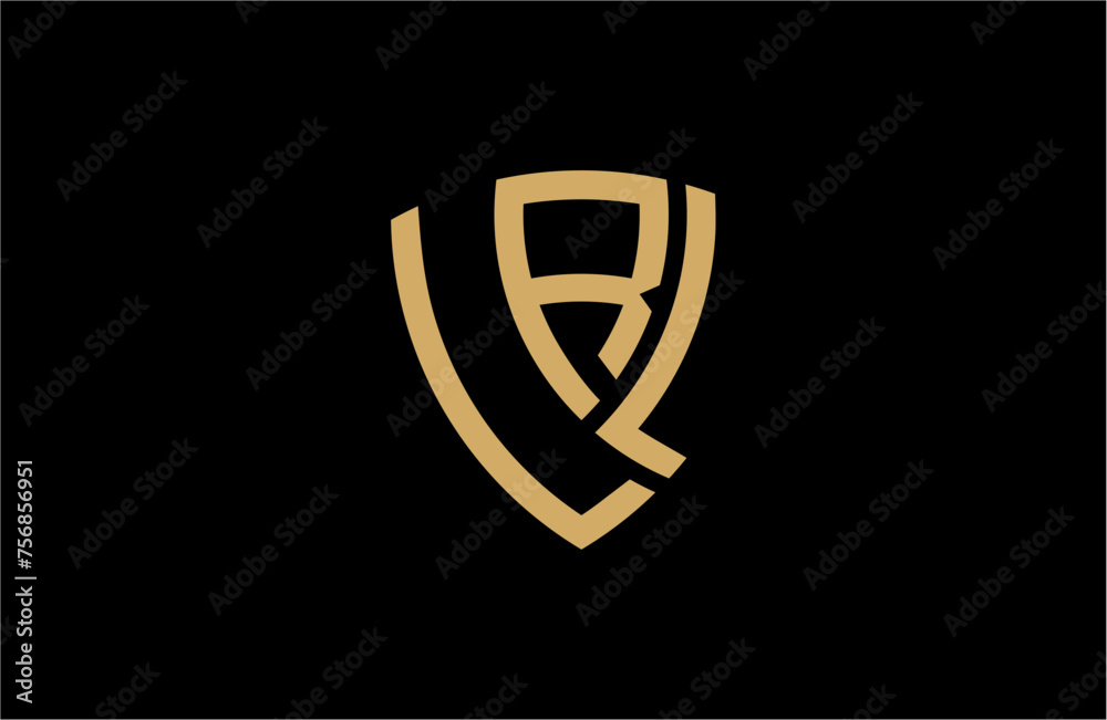 LRL creative letter shield logo design vector icon illustration